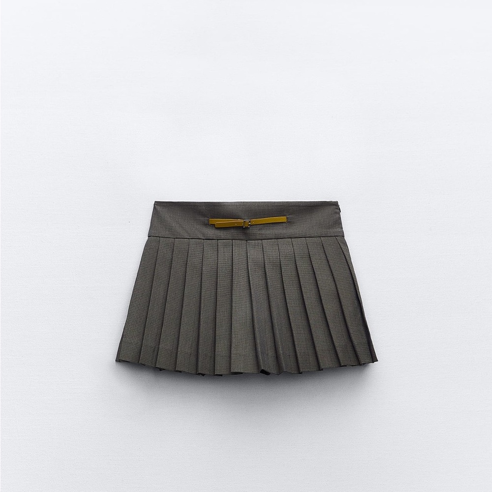 Zara Box Plaid Pleated Skort
